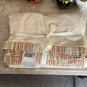 Casual Home Throw with Striped Accent